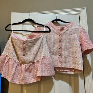 Amanda Uprichard Pink Tweed Set